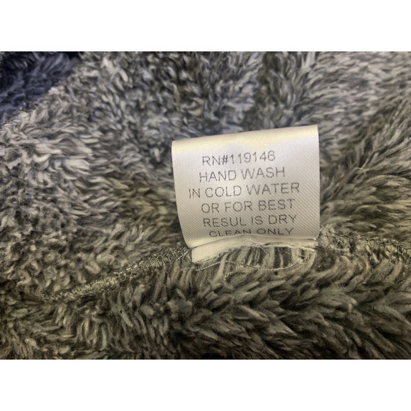 Roolee Fuzzy Fleece Sweatshirt Womens L Large Grey 1/4 Zip Pullover Sweater - Picture 7 of 10